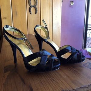 Black Satin Heels size 7